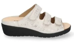 Slippers<Durea - Wijdte E - 7369 194 - Beige - Uitneembaar voetbed