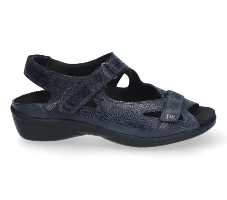 Sandalen<Durea - Wijdte E - 7258 0855 - Blauw - uitneembaar voetbed