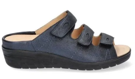 Slippers<Durea - Wijdte E - 7369 8165 - Blauw - Uitneembaar voetbed