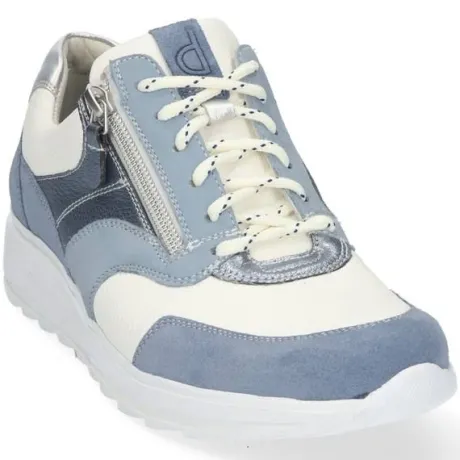 Veterschoenen<Durea - Wijdte E - 6279 1490 - Blauw - Stretch - Uitneembaar voetbed