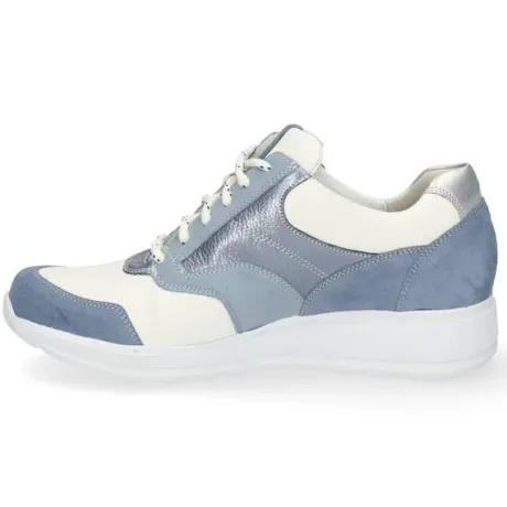 Veterschoenen<Durea - Wijdte E - 6279 1490 - Blauw - Stretch - Uitneembaar voetbed