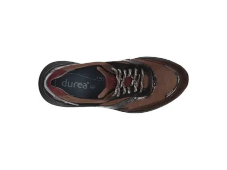 Veterschoenen<Durea - Wijdte E - 6267 9861 - Bruin - Uitneembaar voetbed