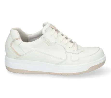 Veterschoenen<Durea - Wijdte E - 6275 0386 - Wit - Uitneembaar voetbed