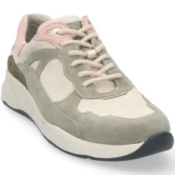 Veterschoenen<Durea - Wijdte E - 6283 - Groen Combi - Uitneembaar voetbed