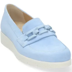 Instapschoenen<Durea - Wijdte E - 5754 - Licht Blauw - Uitneembaar voetbed