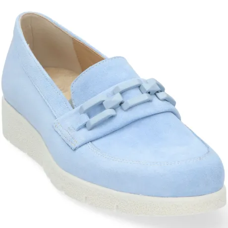 Instapschoenen<Durea - Wijdte E - 5754 - Licht Blauw - Uitneembaar voetbed