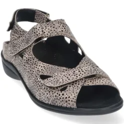 Sandalen<Durea - Wijdte E - 7258 - Taupe - Uitneembaar voetbed