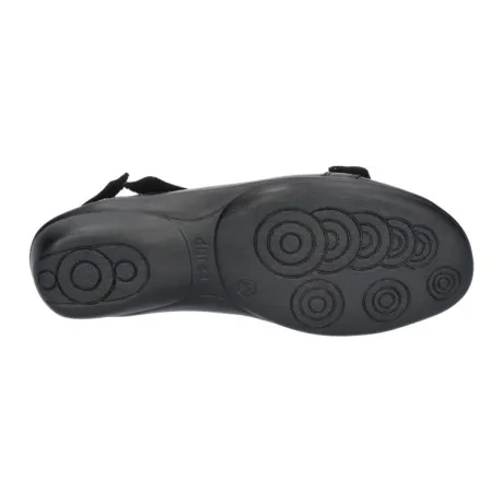 Sandalen<Durea - Wijdte E - 7258 - Zwart - Uitneembaar voetbed