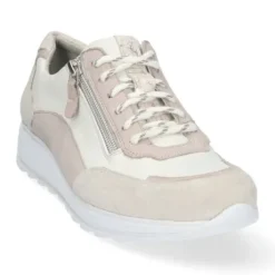 Veterschoenen<Durea - Wijdte E - Off White - 6263 - Uitneembaar Voetbed