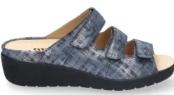 Slippers<Durea - Wijdte G - 7369 185 - Blauw - Uitneembaar voetbed