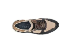 Veterschoenen<Durea - Wijdte G - 6283 0776 - Bruin beige combi - Uitneembaar voetbed