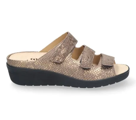 Slippers<Durea - Wijdte G - 7369 1423 - Goud - Uitneembaar voetbed