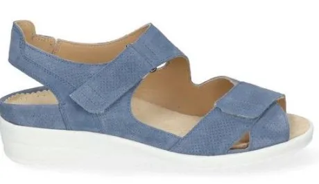 Sandalen<Durea - Wijdte G - 7410 9730 - Jeans - Uitneembaar voetbed