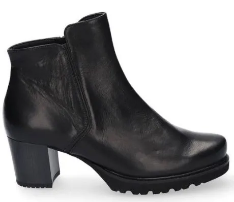 Korte Halfhoge Laarzen<Durea - Wijdte G - 9743 9810 - Zwart - Uitneembaar voetbed