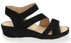 Sandalen<Durea - Wijdte G - 7405 7448 - Zwart - Uitneembaar voetbed