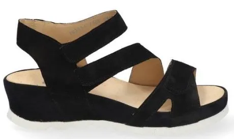 Sandalen<Durea - Wijdte G - 7405 7448 - Zwart - Uitneembaar voetbed