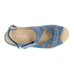 Sandalen<Durea - Wijdte G - 7419 - Blauw - Uitneembaar Voetbed