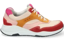 Veterschoenen<Durea - Wijdte G - Rood met diverse kleuren - 6267 - Uitneembaar voetbed