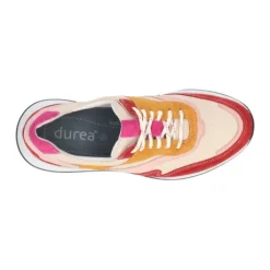 Veterschoenen<Durea - Wijdte G - Rood met diverse kleuren - 6267 - Uitneembaar voetbed
