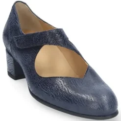 Bandschoenen<Durea - Wijdte H - 5755 1003 - Blauw - Uitneembaar voetbed