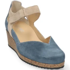 Bandschoenen<Durea - Wijdte H - 5752 0985 - Blauw - Uitneembaar voetbed