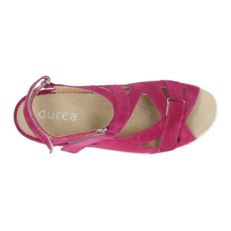 Sandalen<Durea - Wijdte H - 7419 - Roze -Uitneembaar Voetbed