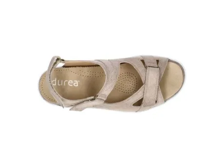 Sandalen<Durea - Wijdte H - 7407 9567 - Taupe - Uitneembaar voetbed