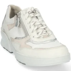 Veterschoenen<Durea - Wijdte H - 6252 0885 - Wit - Uitneembaar voetbed