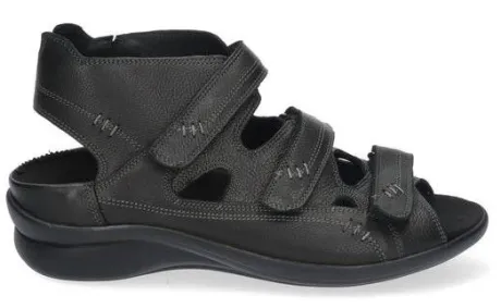 Sandalen<Durea - Wijdte H - 7272 6516 - Zwart - Uitneembaar voetbed