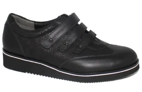 Klittenbandschoenen<Durea - Wijdte H - 6258 0790 - Zwart - Uitneembaar voetbed