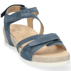 Sandalen<Durea - Wijdte H - 7421 - Blauw - Uitneembaar Voetbed