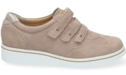 Klittenbandschoenen<Durea - Wijdte H - 6258 - Taupe - Uitneembaar voetbed