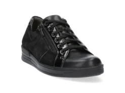 Veterschoenen<Durea - Wijdte H - 6224 - Zwart - Uitneembaar voetbed