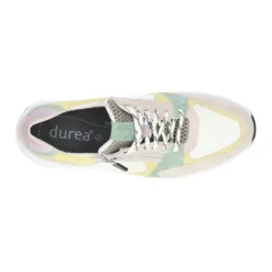 Veterschoenen<Durea - Wijdte H - Beige met Pastel - 6295 - Uitneembaar Voetbed