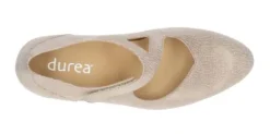 Bandschoenen<Durea - Wijdte H - Taupe - 5755 - Uitneembaar Voetbed