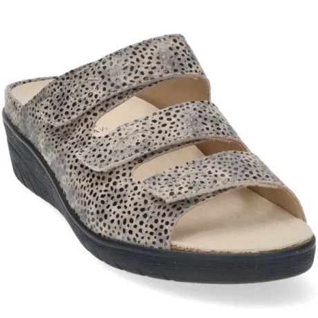 Slippers<Durea - Wijdte J - 7369 - Taupe - Uitneembaar Voetbed