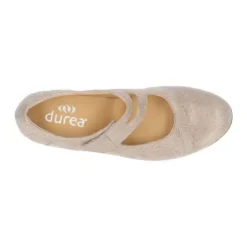 Bandschoenen<Durea - Wijdte K - 5737 0826 - Beige - Uitneembaar voetbed