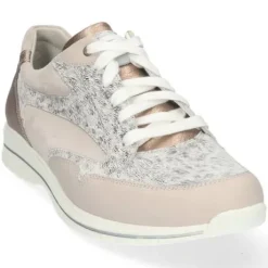 Veterschoenen<Durea - wijdte K - 6148 1486 - Beige - Uitneembaar voetbed