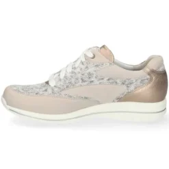 Veterschoenen<Durea - wijdte K - 6148 1486 - Beige - Uitneembaar voetbed