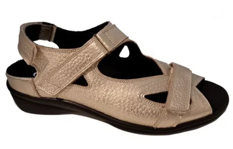 Sandalen<Durea - Wijdte K - 7258 0908 - Goudkleurig - Utneembaar Voetbed