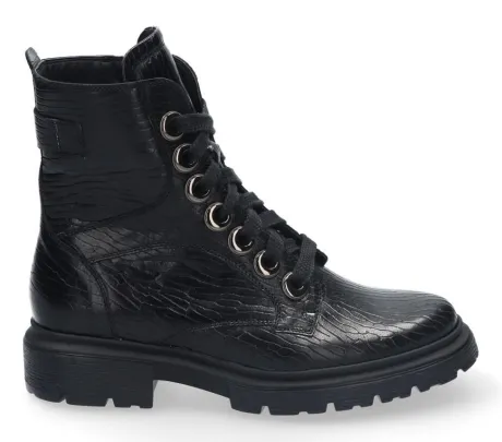 Boots<Durea - Wijdte K - 9809 758 - Zwart - Uitneembaar voetbed