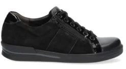 Veterschoenen<Durea - Wijdte K - 6224 8057 - Zwart - Uitneembaar voetbed