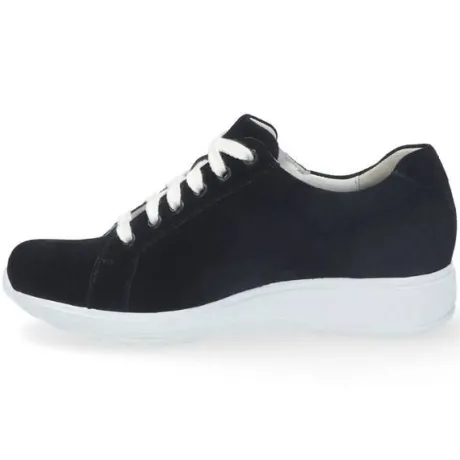 Veterschoenen<Durea - Wijdte K - 6239 7448 - Zwart - Uitneembaar voetbed