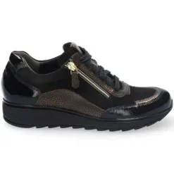 Veterschoenen<Durea - Wijdte K - 6263 1299 - Zwart - Uitneembaar voetbed