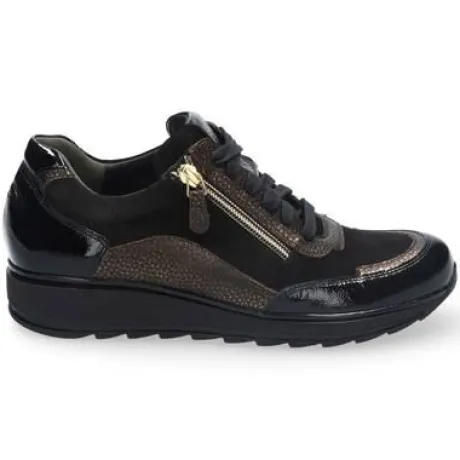 Veterschoenen<Durea - Wijdte K - 6263 1299 - Zwart - Uitneembaar voetbed