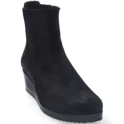 Korte Halfhoge Laarzen<Durea - Wijdte K - 9793 1187 - Zwart - Uitneembaar voetbed