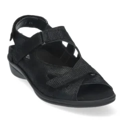 Sandalen<Durea - Wijdte K - 7258 144 - Zwart - Uitneembaar voetbed