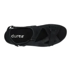Sandalen<Durea - Wijdte K - 7258 144 - Zwart - Uitneembaar voetbed