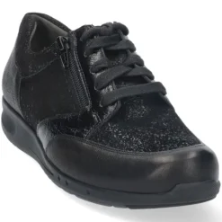 Veterschoenen<Durea - Wijdte K - 6287 1144 - Zwart - Uitneembaar voetbed