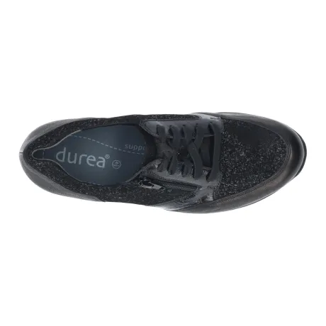 Veterschoenen<Durea - Wijdte K - 6287 1144 - Zwart - Uitneembaar voetbed